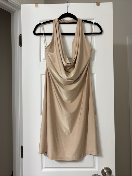 Boston Proper Dresses & Skirts - Boston Proper Tan Draped Cowl Neck Dress Size Small